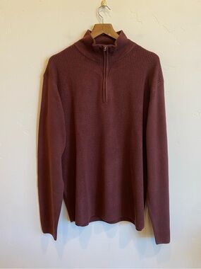 ORIGINAL WEATHERPROOF VINTAGE Wine Burgundy 1/4 Zip Sweater
